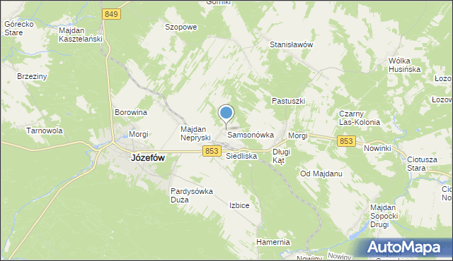 mapa Samsonówka, Samsonówka na mapie Targeo