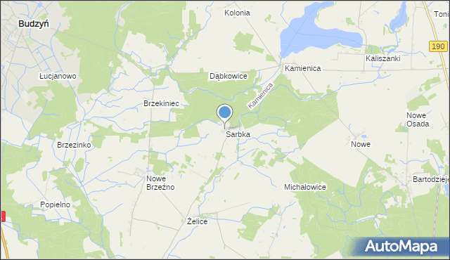 mapa Sarbka, Sarbka gmina Wągrowiec na mapie Targeo