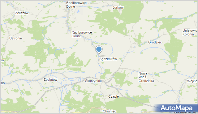 mapa Sędzimirów, Sędzimirów na mapie Targeo