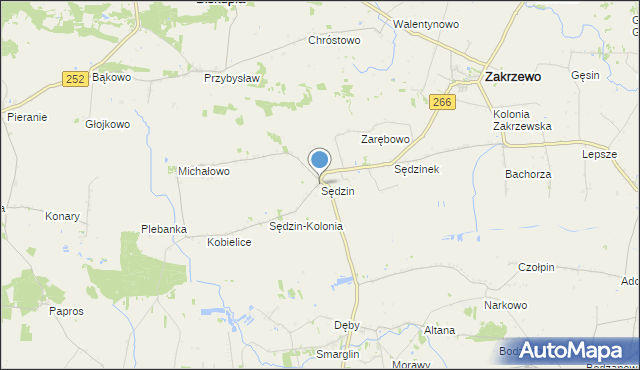 mapa Sędzin, Sędzin na mapie Targeo