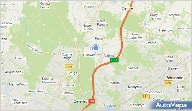 mapa Sękocin, Sękocin na mapie Targeo