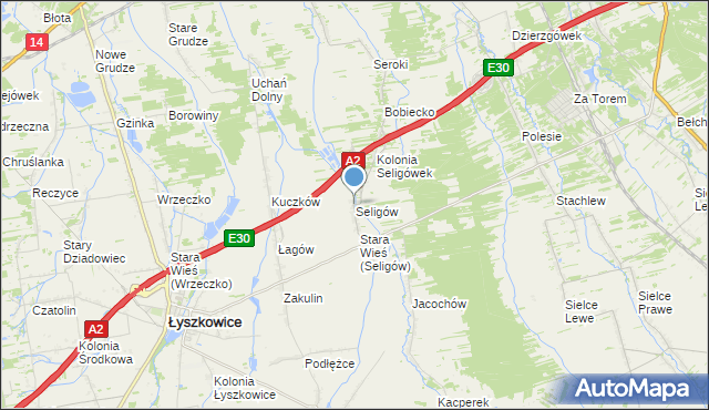 mapa Seligów, Seligów na mapie Targeo