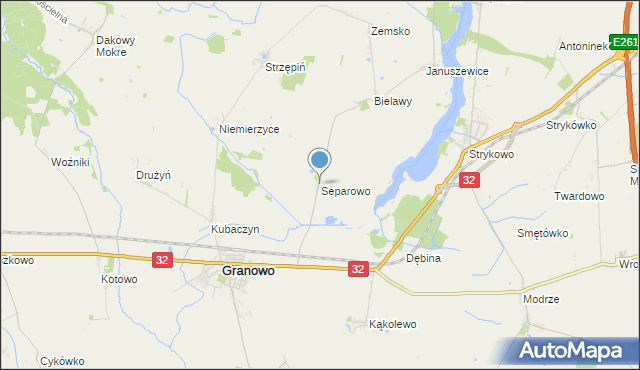 mapa Separowo, Separowo na mapie Targeo