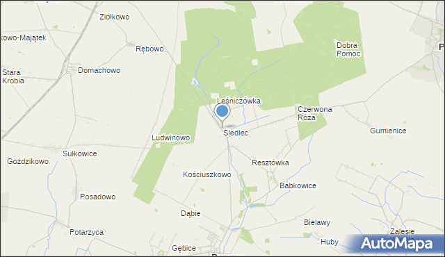 mapa Siedlec, Siedlec gmina Pępowo na mapie Targeo