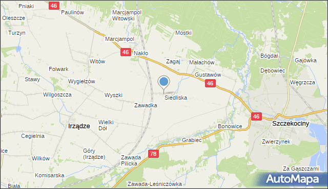 mapa Siedliska, Siedliska gmina Szczekociny na mapie Targeo