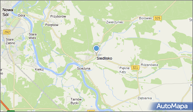 mapa Siedlisko, Siedlisko powiat nowosolski na mapie Targeo
