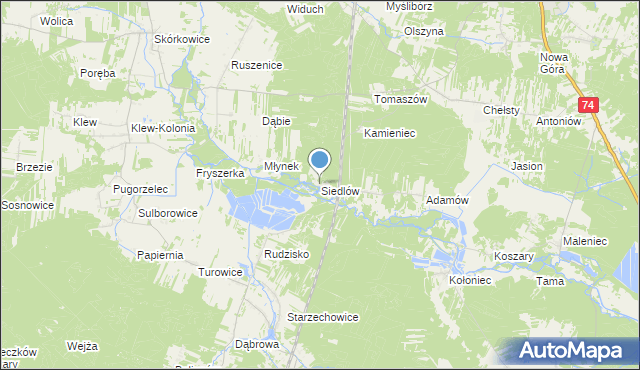 mapa Siedlów, Siedlów na mapie Targeo