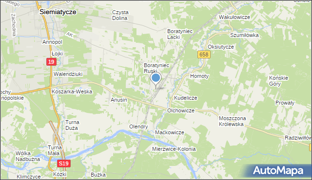 mapa Siemiatycze-Stacja, Siemiatycze-Stacja na mapie Targeo