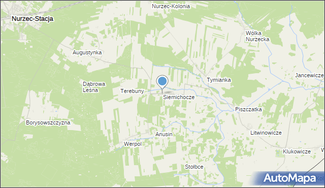 mapa Siemichocze, Siemichocze na mapie Targeo