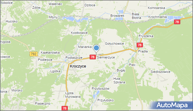 mapa Siemięrzyce, Siemięrzyce na mapie Targeo