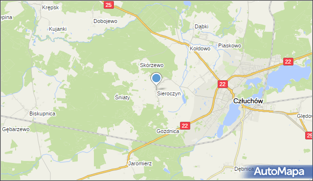 mapa Sieroczyn, Sieroczyn na mapie Targeo