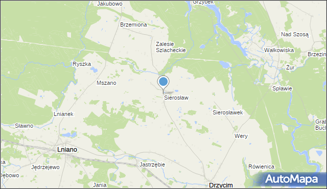 mapa Sierosław, Sierosław gmina Drzycim na mapie Targeo