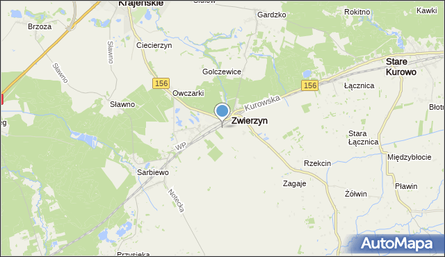 mapa Sierosławice, Sierosławice gmina Zwierzyn na mapie Targeo