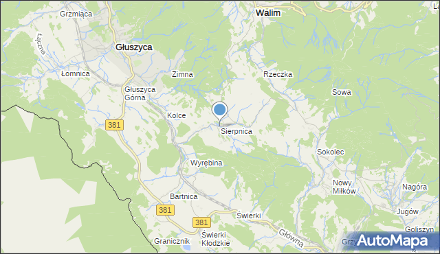 mapa Sierpnica, Sierpnica na mapie Targeo