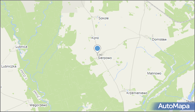 mapa Sierpowo, Sierpowo gmina Czarne na mapie Targeo