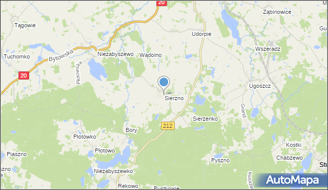 mapa Sierzno, Sierzno na mapie Targeo