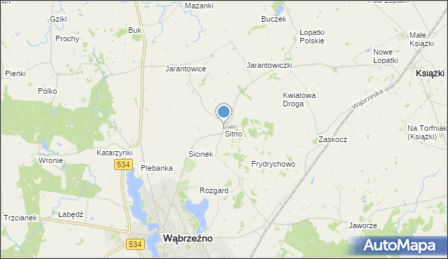 mapa Sitno, Sitno gmina Ryńsk na mapie Targeo