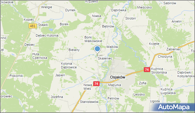 mapa Skaleniec, Skaleniec na mapie Targeo