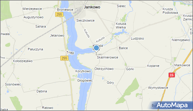 mapa Skalmierowice, Skalmierowice gmina Janikowo na mapie Targeo