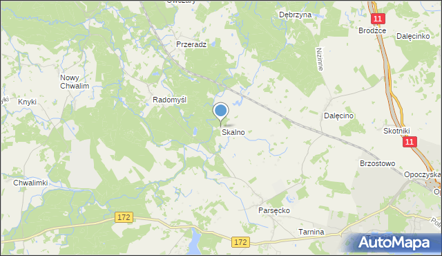 mapa Skalno, Skalno gmina Szczecinek na mapie Targeo