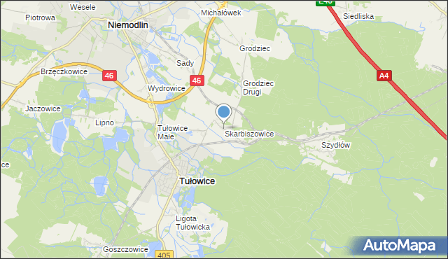 mapa Skarbiszowice, Skarbiszowice na mapie Targeo