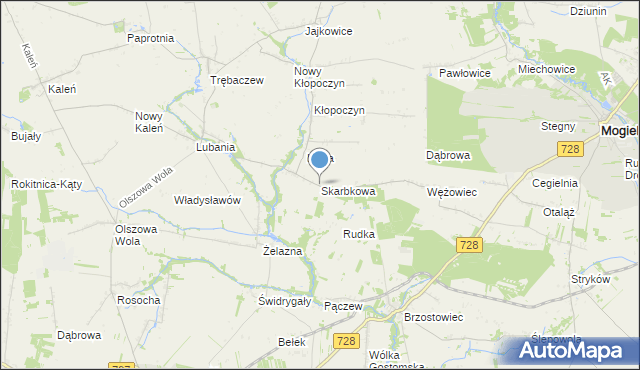 mapa Skarbkowa, Skarbkowa na mapie Targeo