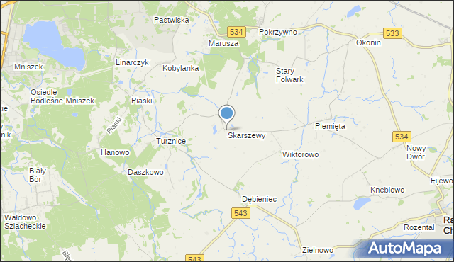 mapa Skarszewy, Skarszewy gmina Grudziądz na mapie Targeo