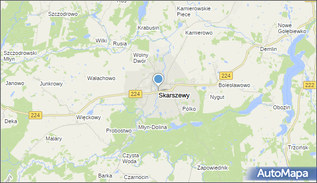 mapa Skarszewy, Skarszewy powiat starogardzki na mapie Targeo