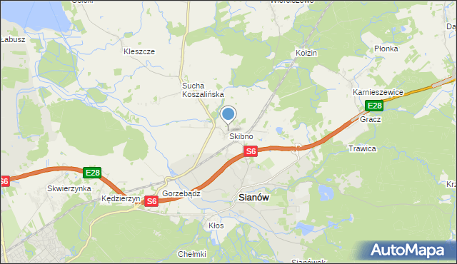 mapa Skibno, Skibno na mapie Targeo