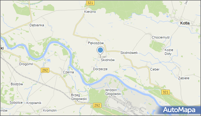 mapa Skidniów, Skidniów na mapie Targeo