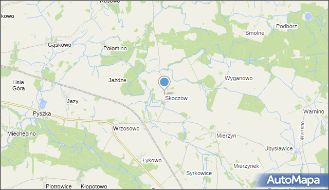 mapa Skoczów, Skoczów gmina Dygowo na mapie Targeo