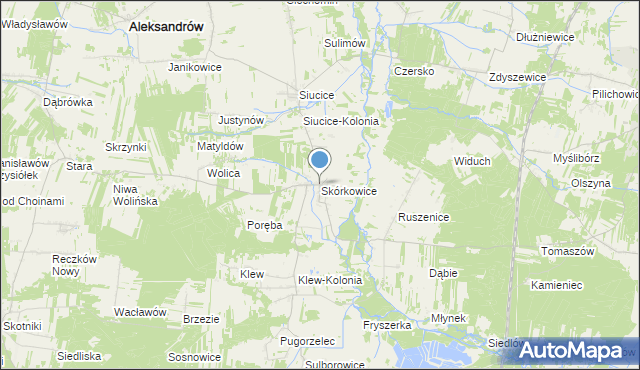 mapa Skórkowice, Skórkowice na mapie Targeo