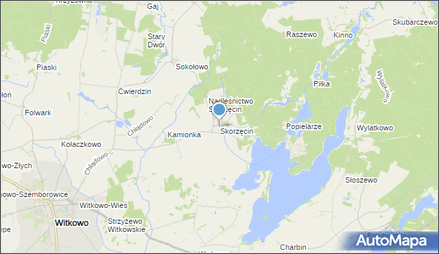 mapa Skorzęcin, Skorzęcin na mapie Targeo