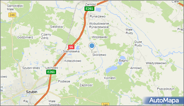 mapa Skórzewo, Skórzewo gmina Szubin na mapie Targeo