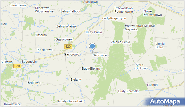 mapa Skórznice, Skórznice na mapie Targeo