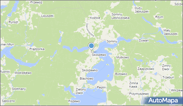 mapa Skoszewo, Skoszewo gmina Brusy na mapie Targeo