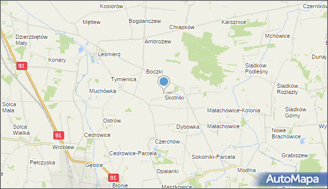 mapa Skotniki, Skotniki gmina Ozorków na mapie Targeo