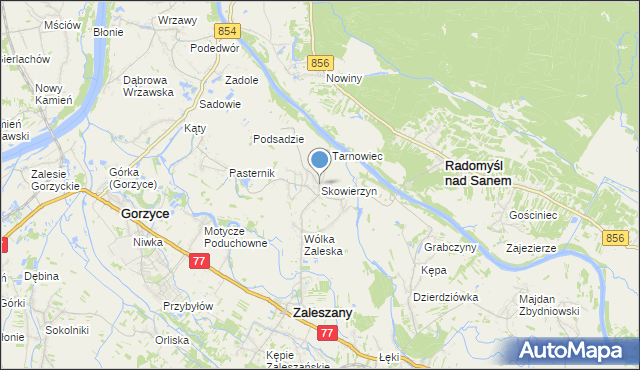 mapa Skowierzyn, Skowierzyn na mapie Targeo