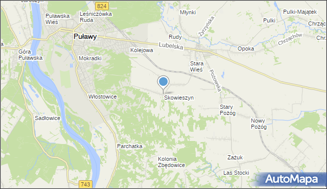 mapa Skowieszyn, Skowieszyn na mapie Targeo