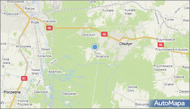 mapa Skrajnica, Skrajnica na mapie Targeo