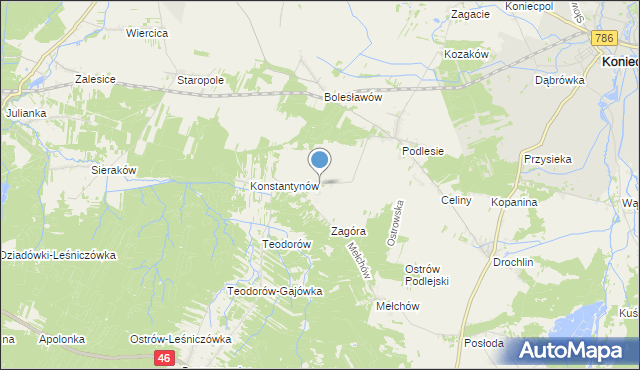 mapa Skrajniwa, Skrajniwa na mapie Targeo