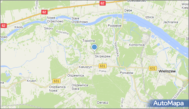 mapa Skrzeszew, Skrzeszew gmina Wieliszew na mapie Targeo