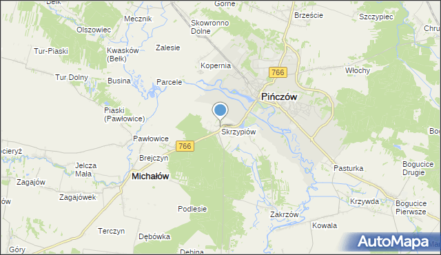 mapa Skrzypiów, Skrzypiów na mapie Targeo