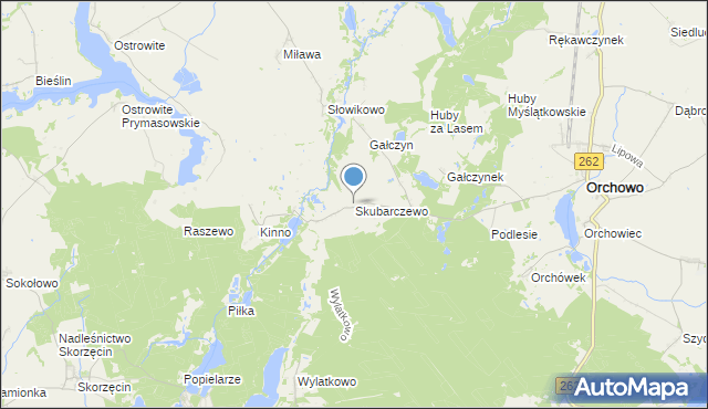 mapa Skubarczewo, Skubarczewo na mapie Targeo