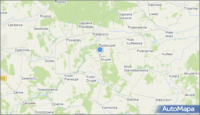 mapa Skupie, Skupie gmina Cegłów na mapie Targeo