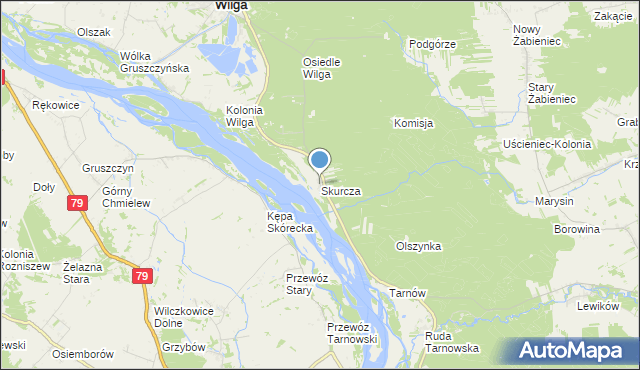 mapa Skurcza, Skurcza na mapie Targeo