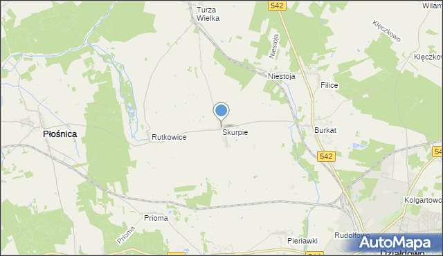 mapa Skurpie, Skurpie na mapie Targeo