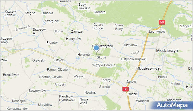 mapa Skutki, Skutki na mapie Targeo