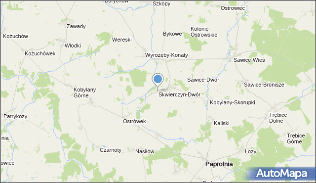 mapa Skwierczyn-Dwór, Skwierczyn-Dwór na mapie Targeo