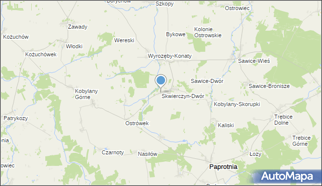 mapa Skwierczyn-Dwór, Skwierczyn-Dwór na mapie Targeo